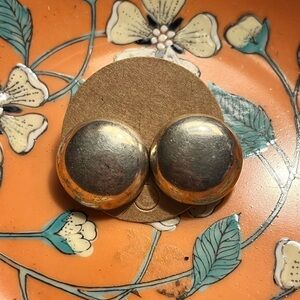 Vintage Sterling silver button earrings